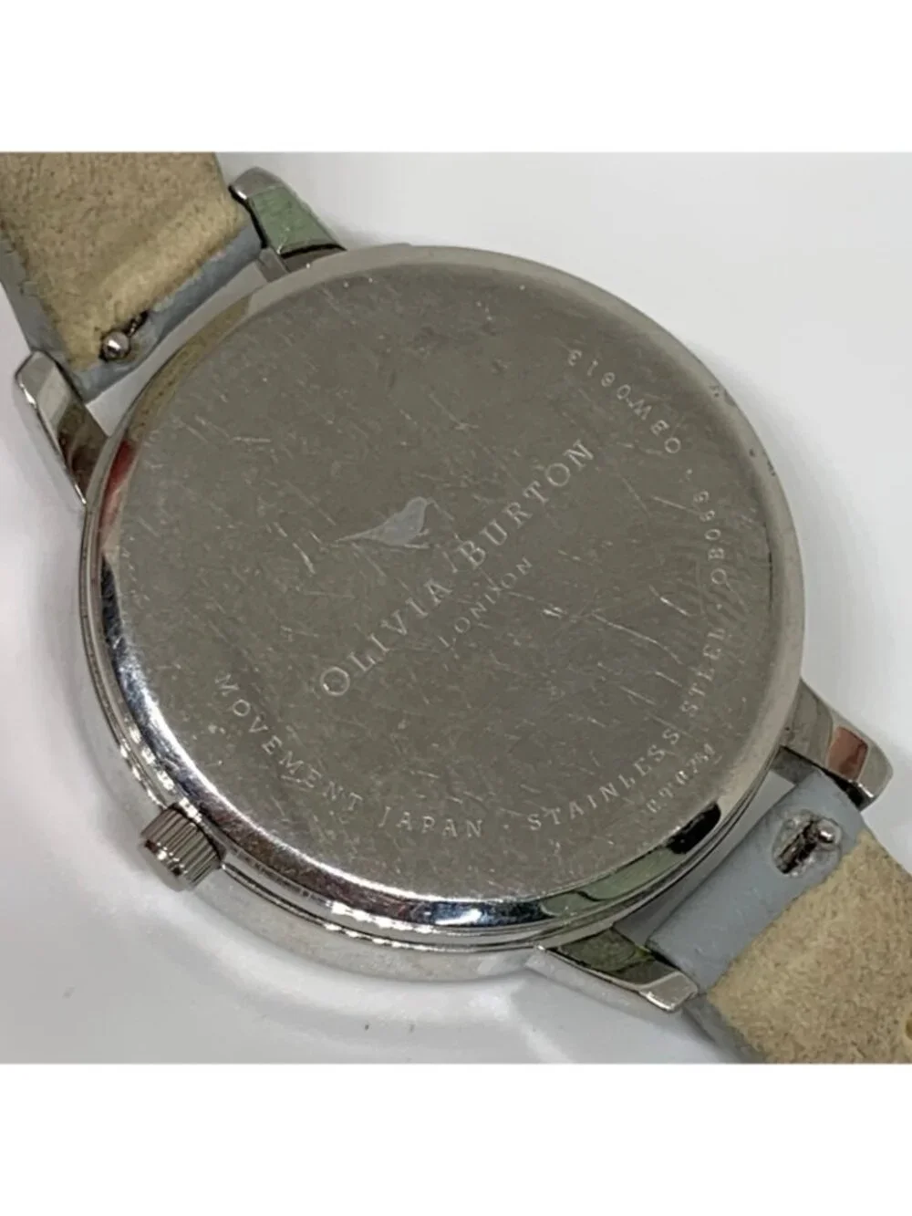 Olivia Burton London watch 3D bee dial 34mm stainless steel gray leather running